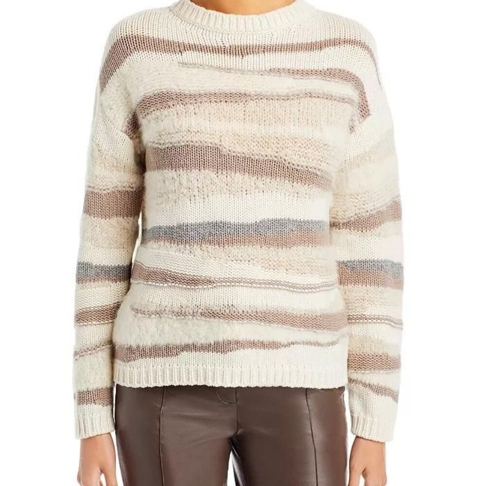 Fabiana Filippi Pull Linea Ovetta Scollo Jumper Sweater, Size IT 38, Beige/Cream